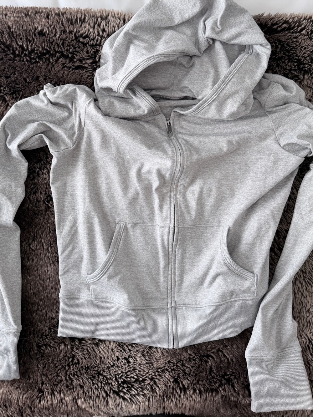 VUORI Halo mini full zip hoodie, pale gray heather S - Picture 3 of 5